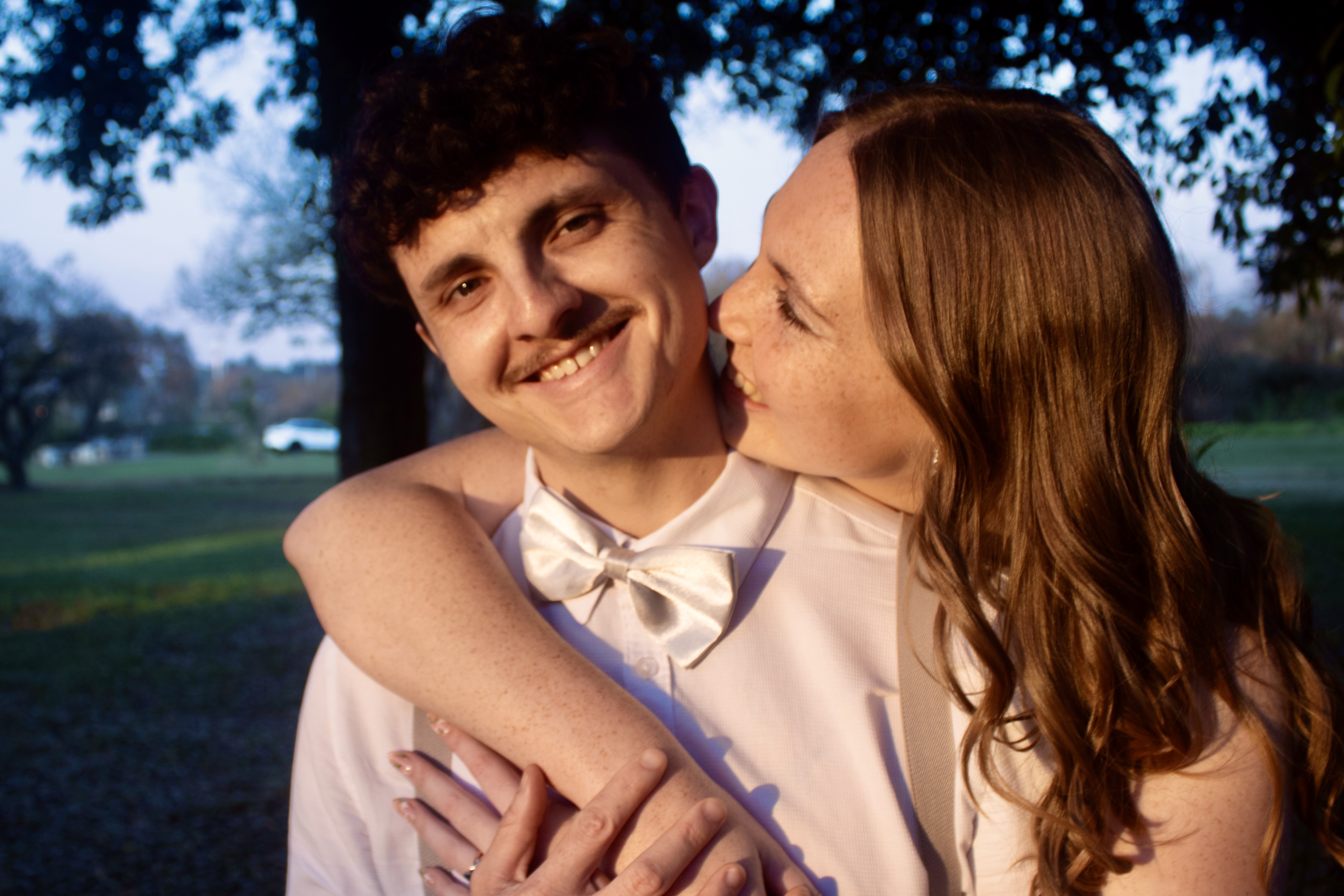 Hannah and Mitchell smiling together